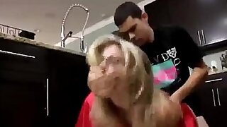 Young Son Fucks his Hot Mom in the Kitchen