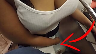 Unknown Blonde Milf with Big Tits Started Touching My Dick in Subway  Thats called Clothed Sex