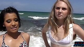 Amateur teen picked up on the beach and fucked in a van